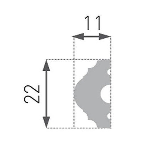 CORNICE IN POLISTRUTTURATO MIS. 2,2X1,1X200CM CF.42 PZ.