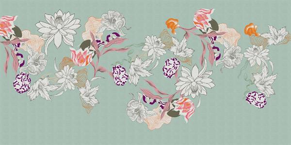 WALL BY PATEL 4 STAMPA  /DIGITALE - FLOWERS GR. 500x250H.CM