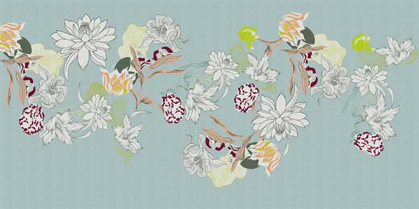 WALL BY PATEL 4 STAMPA  /DIGITALE - FLOWERS BL.500x250H.CM