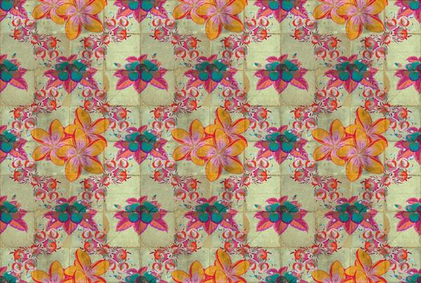 WALL BY PATEL 4 STAMPA  /DIGITALE -3D FLOWERS 400x270H.CM