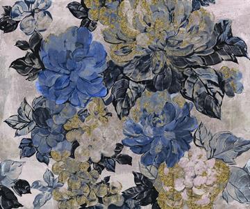 FOTOMURALE PURE 2 IN TNTFLOWERS BLUE MIS.300X250 CM(3 Teli)