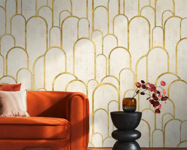 PARATO THE WALL 3  PVC  /TNT DESIGN GOLD 1,59X2,80H MT( 3 TELI)