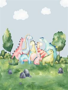 PARATO CUTE WALLS ECO   /TNT DINOSAURS 2,12X2,80H MT ( 4 TELI)