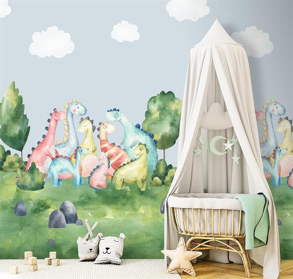 PARATO CUTE WALLS ECO   /TNT DINOSAURS 2,12X2,80H MT ( 4 TELI)