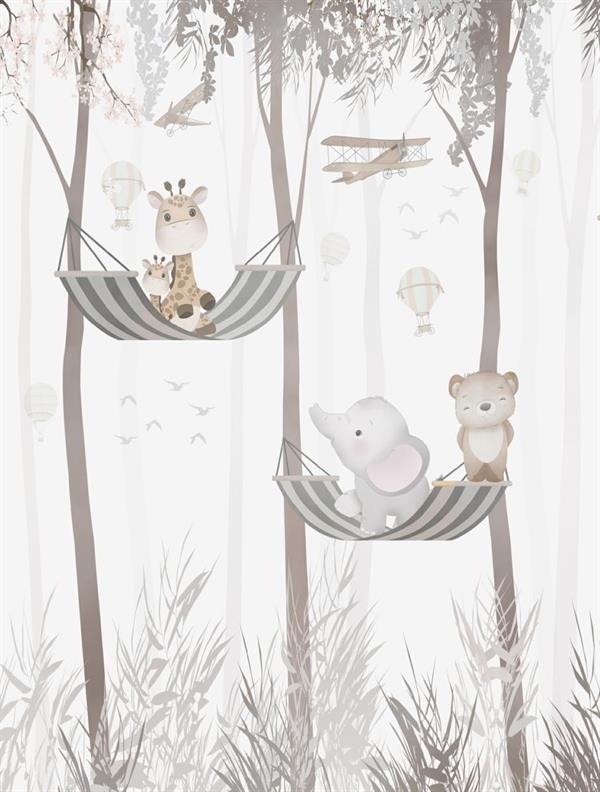 PARATO CUTE WALLS ECO   /TNT KIDS ANIMALS 2,12X2,80H MT (4 TELI)