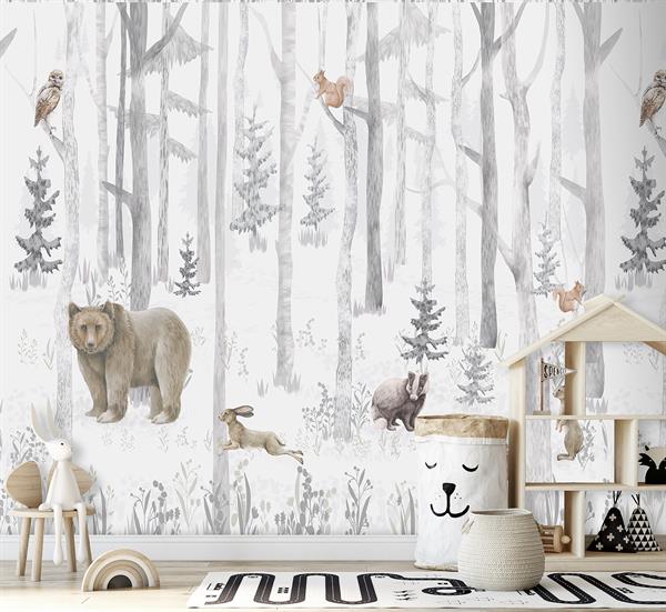 PARATO CUTE WALLS ECO   /TNT BEAR FOREST 3,18X2,80H MT (6 TELI)