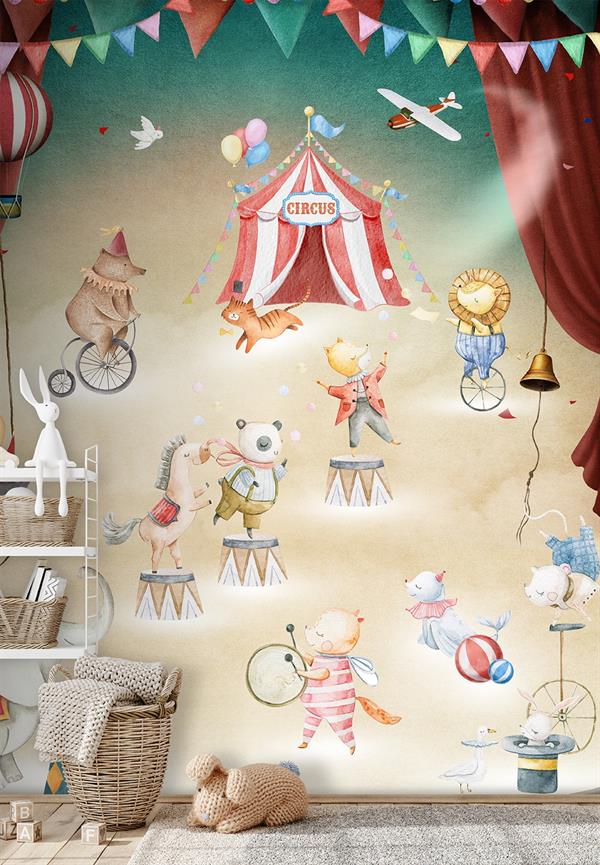 PARATO CUTE WALLS ECO   /TNT CIRCUS KIDS 2,12X2,80H MT(4 TELI)