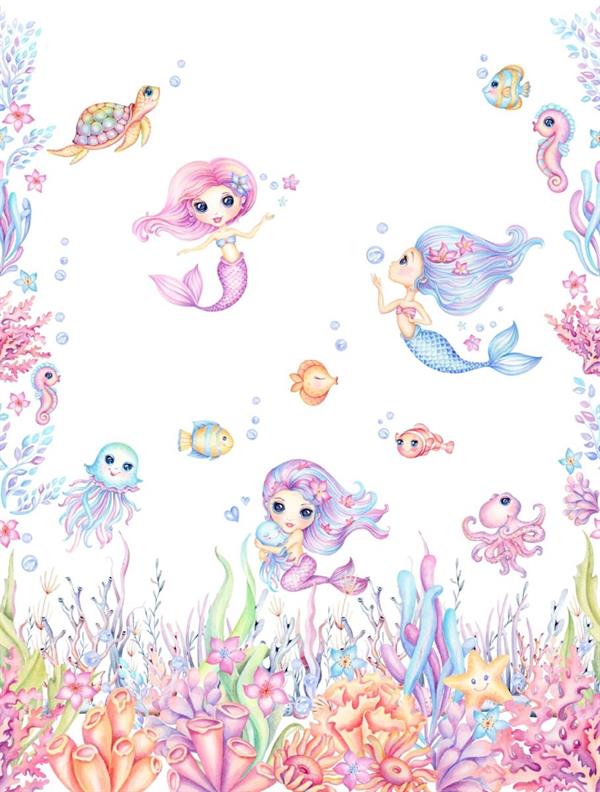 PARATO CUTE WALLS ECO   /TNT MERMAID CHI. 2,12X2,80H MT (4 TELI)