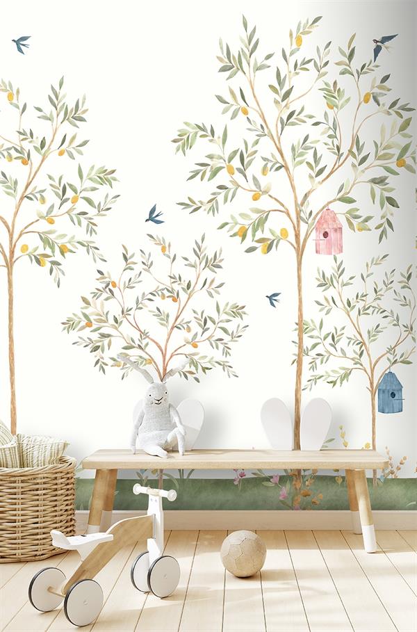 PARATO CUTE WALLS ECO   /TNT TREE WHITE 2,12X2,80H MT (4TELI)