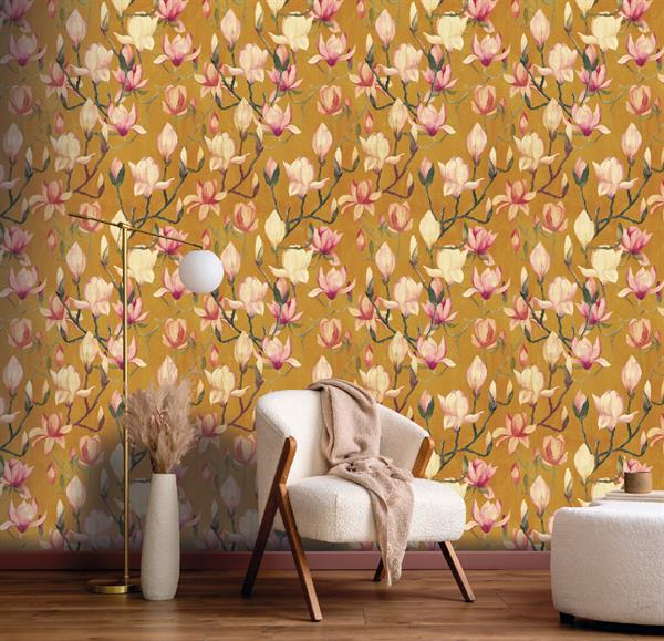 PARATO DESIGNER WALLS IN/TNT FLOWERS OCHREE 0,50X10,05 MT