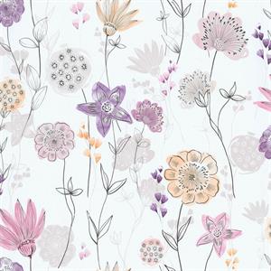 PARATO LES AVENTURES    /LILYBETH TNT FLOWERS BIANCO 0,53X10,05M