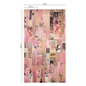 PANNELLO  LES AVENTURES /LILYBETH  TNT PINK FASH.1,59X2,80H MT