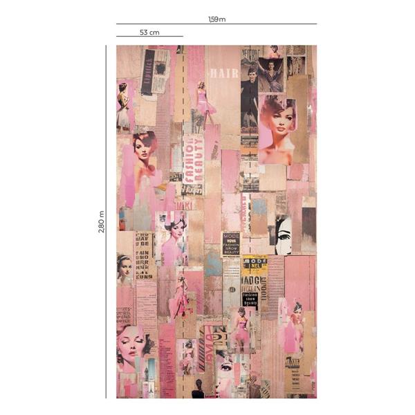 PANNELLO  LES AVENTURES /LILYBETH  TNT PINK FASH.1,59X2,80H MT