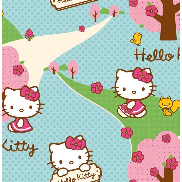 KIDS@HOME PARATO CARTA-BAMBINI-KD-HELLO KITTY WOOD-10,05m-h.53cm