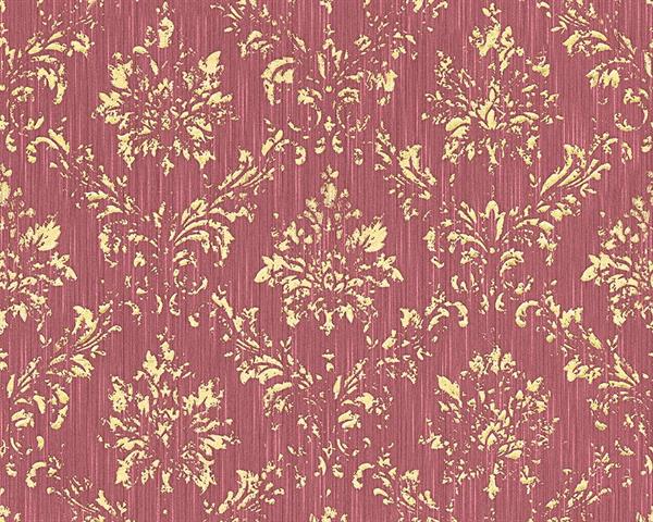 METALLIK SILK TESSUTO SU TNT DAMASCO BORDEAUX ORO 10x0,53 mt